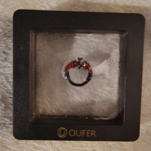 Red and Black Hoop Earring